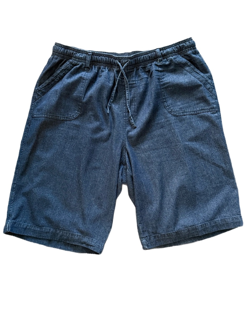 Kim Rogers Denim-Look Drawstring Shorts - Dark Blue